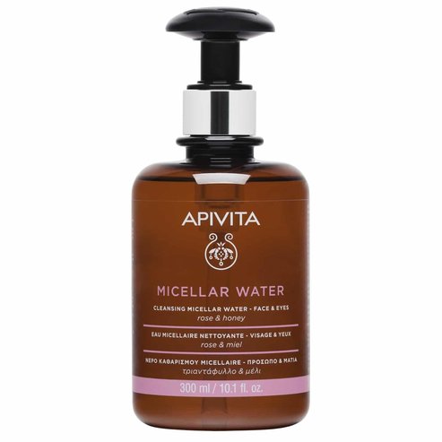 Apivita Micellar Water Face & Eyes Почистваща мицеларна вода за лице и очи с роза и мед 300ml