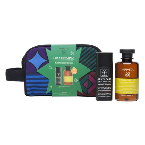 Apivita Like a Gentleman PROMO PACK Mens Care Anti-Wrinkle Face & Eye Cream 50ml & подарък Freque
