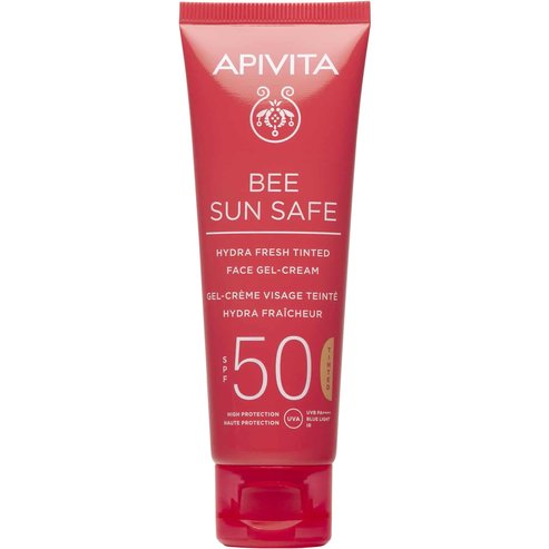 Apivita Bee Sun Safe Hydra Fresh Tinted Face Gel-Cream With Marine Algae & Propolis Spf50, Light Texture 50ml