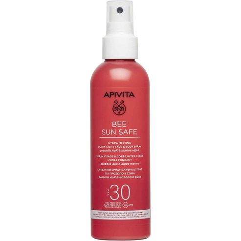 Apivita Bee Sun Safe Hydra Melting Ultra-Light Face & Body Spray With Marine Algae & Propolis Spf30, 200ml