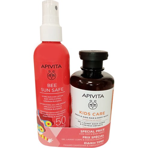 Apivita Promo Bee Sun Safe Hydra Sun Детски лосион с невен и прополис Spf50, 200ml & Грижа за деца Измиване на косата и тялото 2