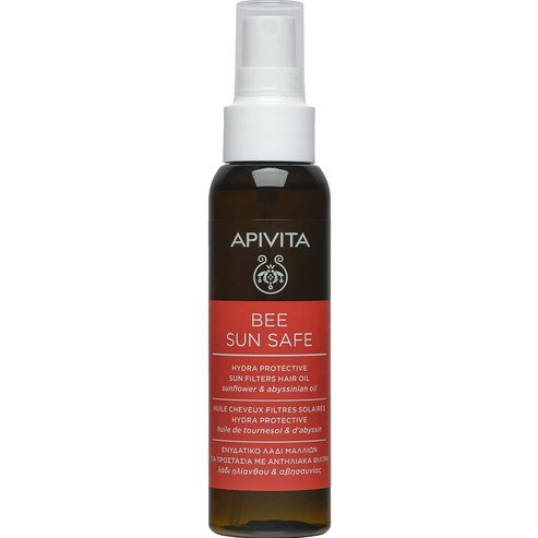 Apivita Bee Sun Safe Hydra Protective Sun Filters Hair Oil With Sunflower & Abyssinian Oil 100ml