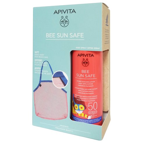 Apivita PROMO PACK Bee Sun Safe Hydra Sun Kids Lotion Spf50, 200ml & Подарък Детска плажна чанта с мрежа