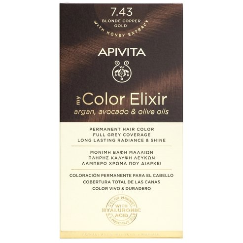 Apivita Promo My Color Elixir Permanent Hair Color - 7.43 Руса бронзова мед