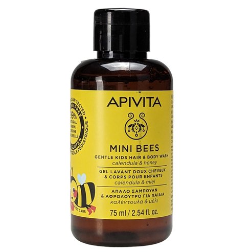 Apivita Подарък Mini Bees Gentle Kids Hair & Body Wash Нежен шампоан и душ гел за деца 75ml