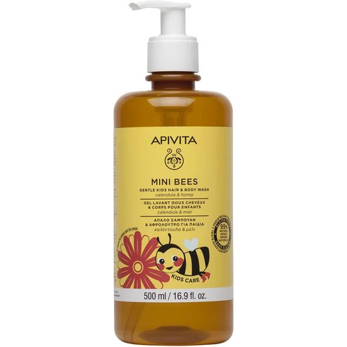 Apivita Mini Bees Hair & Body Wash 2 Years+, 500ml