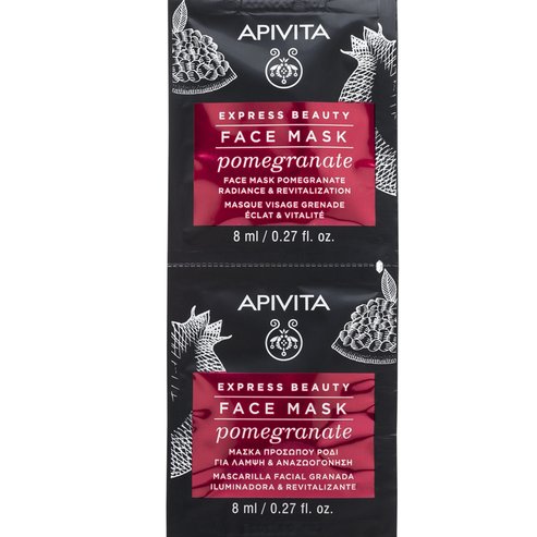 Apivita Express Beauty Radiance & Revitalization Pomegranate Face Mask 2x8ml