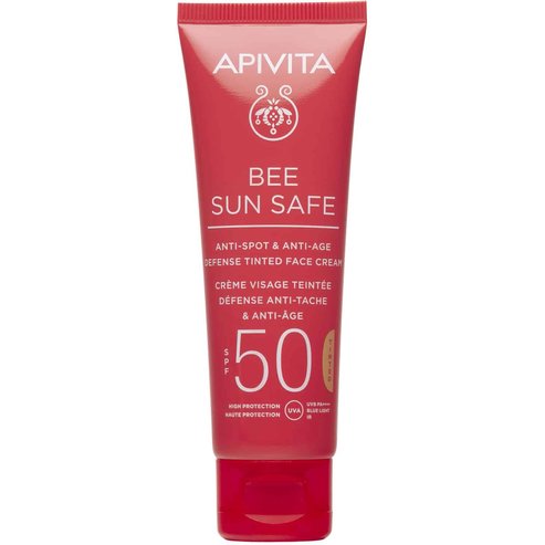 Apivita Bee Sun Safe Anti-Spot & Anti-Age Defence Face Cream Spf50 Tinted 50ml