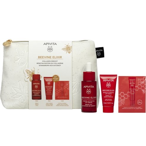 Apivita Promo Beevine Elixir Firming Activating Lift Serum 30ml & Подарък Wrinkle & Firmness Lift Cream Light Texture 15ml & Подарък Wrinkle Lift Eye & Lip Cream 1,5ml & Подарък торбичка 1 бр