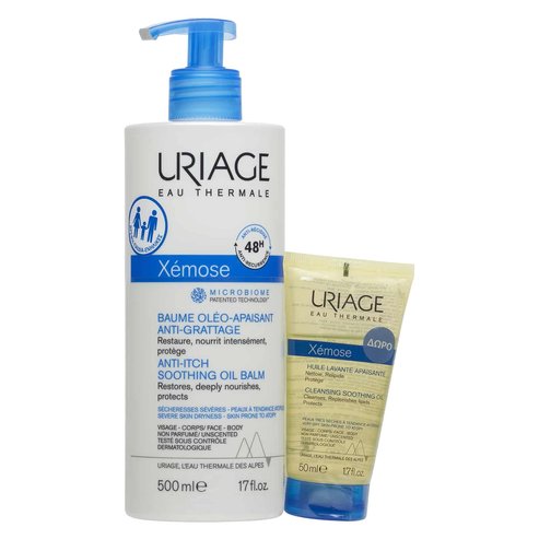 Uriage Promo Xemose Anti-Itch Soothing Oil Balm 500ml & Подарък Cleansing Soothing Oil 50ml