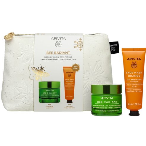 Apivita Promo Bee Radiant Light Texture Gel-Cream 50ml & Подарък Orange Radiance Face Mask 50ml & Подарък торбичка 1 бр