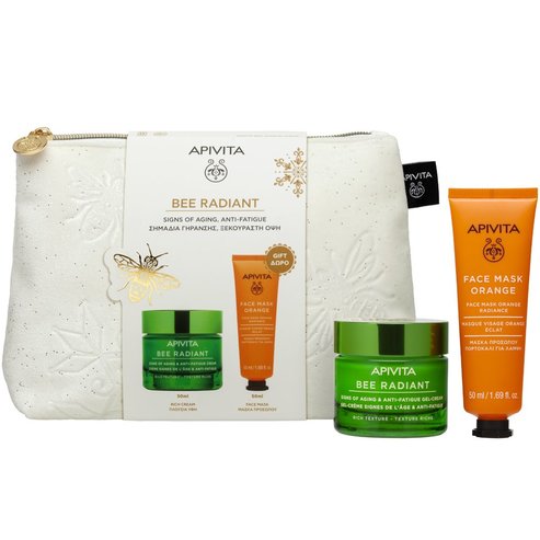 Apivita Promo Bee Radiant Rich Texture Anti-Fatigue Cream 50ml & Подарък Orange Radiance Face Mask 50ml & & Подарък торбичка 1 бр
