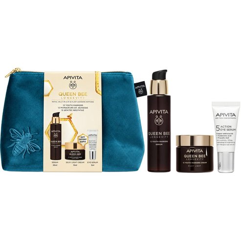 Apivita Promo Beevine Elixir Wrinkle & Firmness Lift Cream Rich Texture 50ml & Подарък Firming Activating Lift Serum 10ml & Подарък Wrinkle Lift Eye & Lip Cream 5ml & Несесер 1 Брой