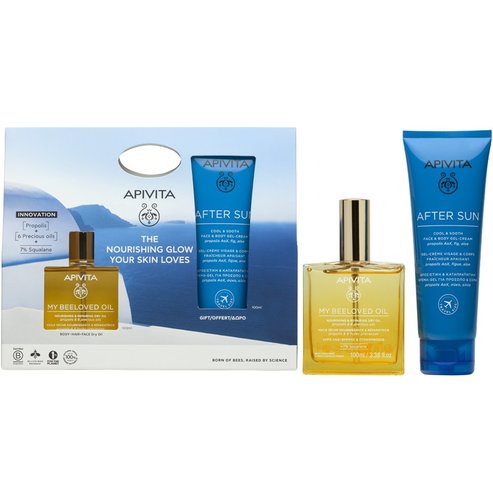 Apivita Promo My Beeloved Oil Nourishing & Repairing Dry Oil 100ml & Подарък After Sun Cool & Sooth Face & Body Gel-Cream With Fig, Aloe & Propolis 100ml