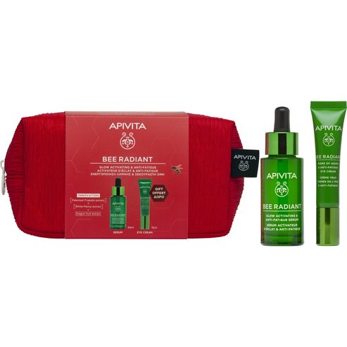 Apivita Promo Bee Radiant Glow Activating & Anti-Fatigue Serum 30ml & Подарък Eye Cream 15ml & Несесер 1 Брой