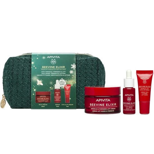 Apivita Promo Beevine Elixir Wrinkle & Firmness Lift Cream Rich Texture 50ml & Подарък Firming Activating Lift Serum 10ml & Подарък Wrinkle Lift Eye & Lip Cream 5ml