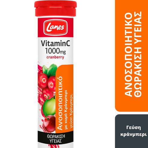 Lanes Vitamin C 1000mg & Cranberry 20 Effer.tabs