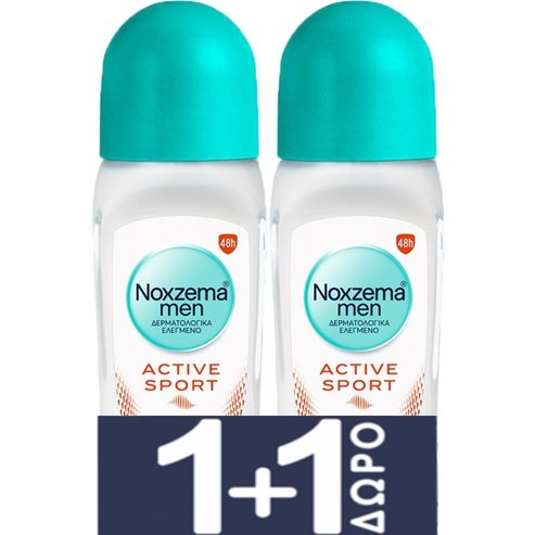 Noxzema Men Promo Active Sport Roll On Malodor Control Technology 100ml (2x50ml)