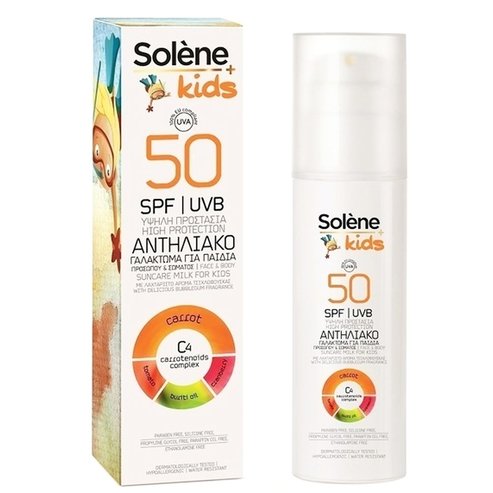 Solene Suncare Milk for Kids Слънцезащитен детски лосион за лице и тяло SPF50 150ml