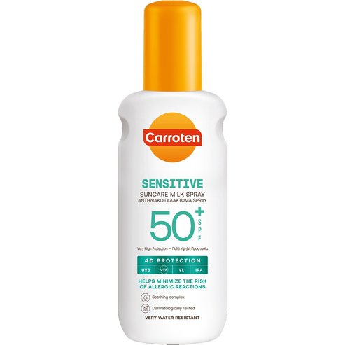Carroten Sensitive Spf50+ Suncare Milk Spray Слънцезащитен спрей емулсия с много висока защита за чувствителна кожа 200ml