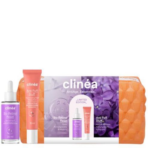Clinea Promo Antiage Essentials Bio Retinol Reset 30ml & Anti-Puff Stuff 15ml & Подарък торбичка 1 бр