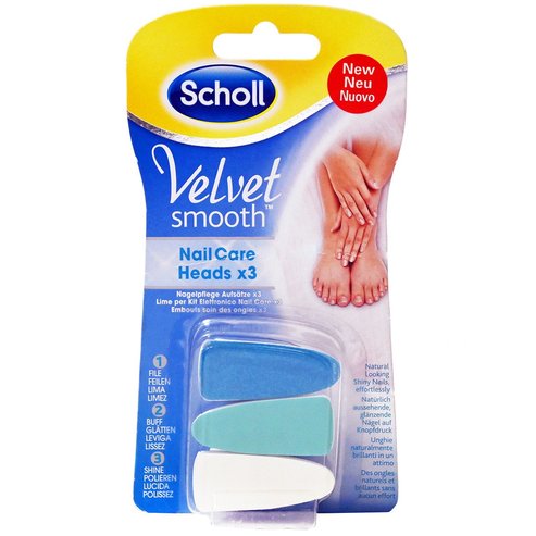 Scholl Velvet Smooth Nail Care Heads резервни глави 3 броя