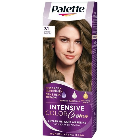 Schwarzkopf Palette Intensive Hair Color Creme Kit 1 Парче - 7.1 Блондинка Сандре