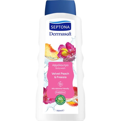 Septona Dermasoft Bodywash Velvet Peach & Freesia 750ml