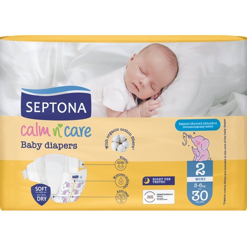 Septona Calm n\' Care Baby Diapers Mini No2 (3-6kg) 30 бр