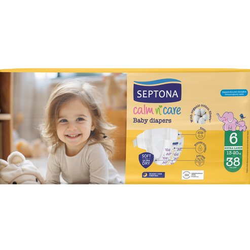 Septona Calm n\' Care Baby Diapers Extra Large No6 (13-20kg) 38 бр