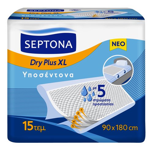Septona Dry PLus XL Монтирани чаршафи, които се сгъват около матрака, с 5 защитни слоя 90 x 180 см 15 части