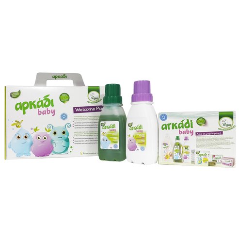 Αρκάδι Baby Welcome Pack Clothing Kit Liquid Laundry Detergent 200ml, Fabric Softener 200ml, Washing Machine Powder 100gr