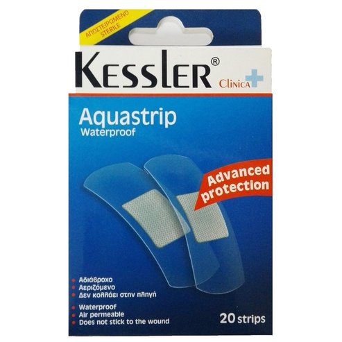 Kessler Aquastrip Waterproof Strips Стерилни, Водоустойчиви Самозалепващи Пластири 20 Броя
