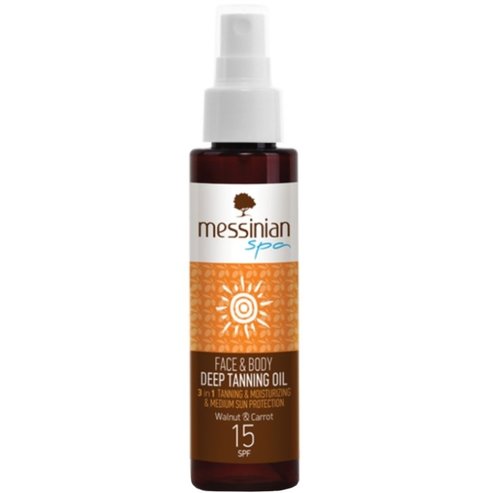 Messinian Spa 3in1 Deep Tanning Oil Face & Body Spray Spf15, 100ml