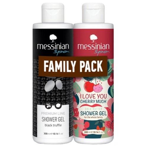 Messinian Spa Promo Premium Line Black Truffle Shower Gel 300ml & I love You Cherry Much Shea Butter Shower Gel 300ml