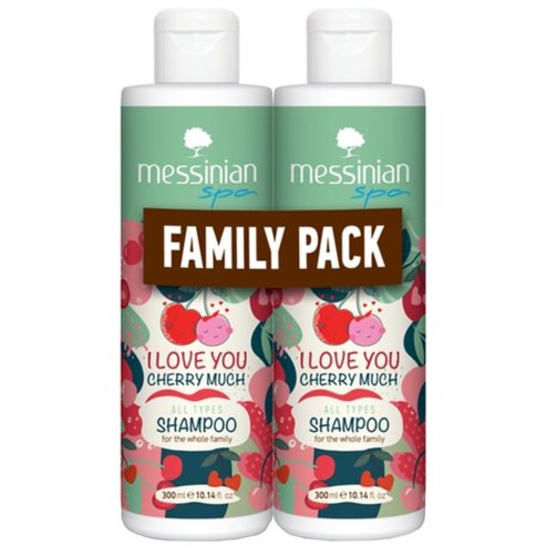 Messinian Spa Promo I Love You Cherry Much Cherry, Cotton & Almond Shampoo 600ml (2x300ml)