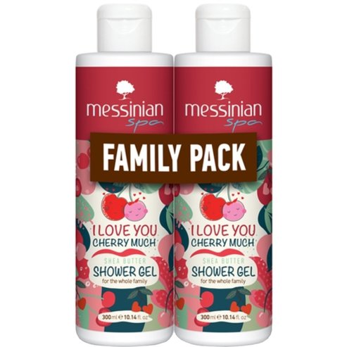 Messinian Spa Promo I Love You Cherry Much Cherry, Cotton & Almond Shower Gel 600ml (2x300ml)