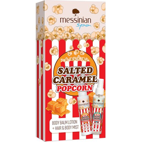 Messinian Spa Promo Salted Caramel Popcorn Body Balm 100ml & Hair & Body Mist 100ml