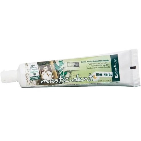 Mastic Spa Mastic Dent Hios Herbs Toothpaste Паста за Зъби с Натурална Хиоска Мастикова Смола, Градински Чай & Липа, която Предпазва от Гингивит & Кариес 75ml