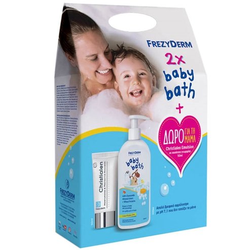 Frezyderm Промо комплект Baby Bath Душ гел за бебета 2x300ml & Christialen Moisturizing & Protective Emulsion Емулсия 50ml
