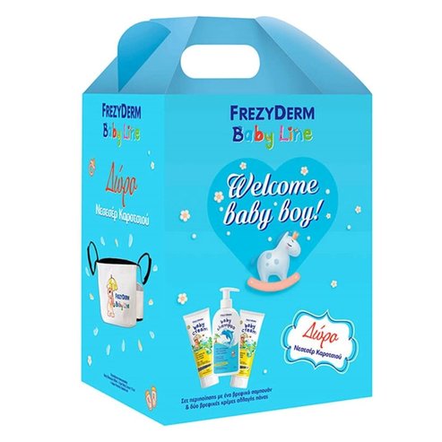 Frezyderm Gift Set Welcome Baby Boy Baby Shampoo 300ml, Baby Cream 2x175ml & Подарък за инвалидна количка