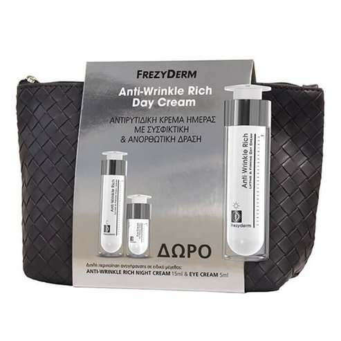 Frezyderm PROMO PACK Anti-Wrinkle Rich Day Cream 50ml & Подарък Night Cream 15ml & Eye Cream 5ml