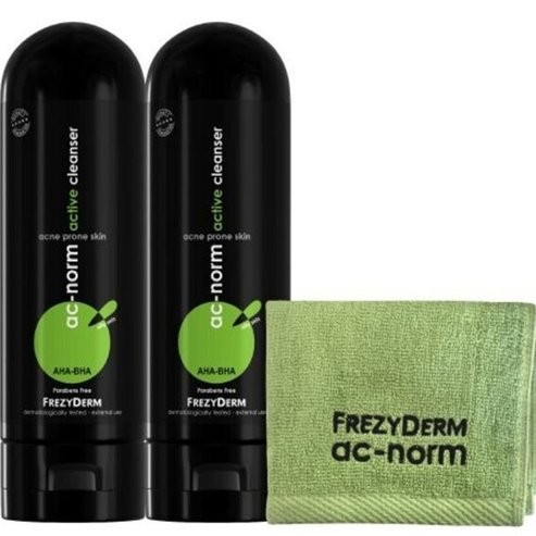 Frezyderm Promo Ac-Norm Active Cleanser for Acne Prone Skin 2x200ml & Подарък Antibacterial Face Towel 1 бр