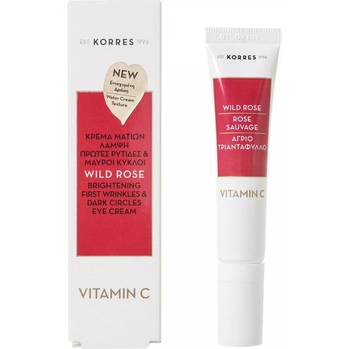 Korres Wild Rose Eye Cream Избистрящ околоочен крем с дива роза Срещу първи линии и тъмни кръгове 15 мл