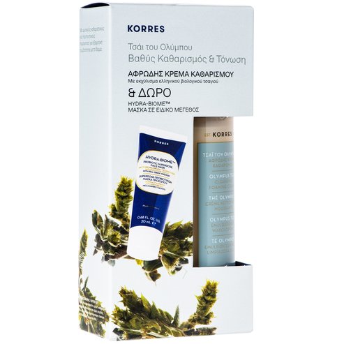 Korres Промо комплект Olympus Tea Cleansing Foaming Cream 200ml & Hydra-Biome Superdose МАСКА ЗА ЛИЦЕ 20ml FREE