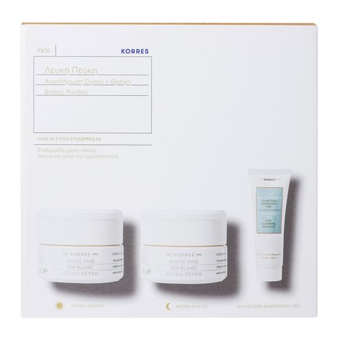 Korres Опаковка Пакет от бял бор 40ml, Нощен крем 40ml & Подарък 3 в 1 Почистваща емулсия 16ml