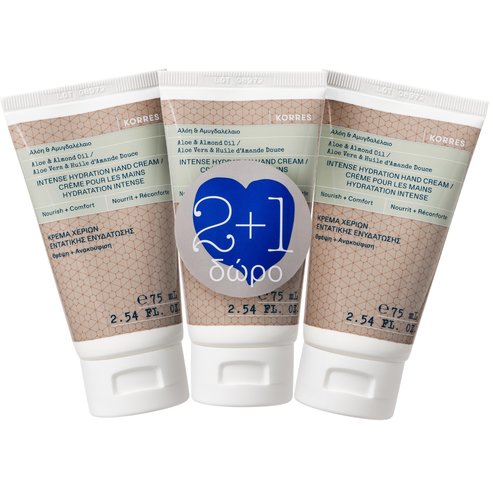 Korres Promo Крем за ръце с алое и бадемово масло Крем за ръце с екстракт от алое и бадемово масло 3x75ml