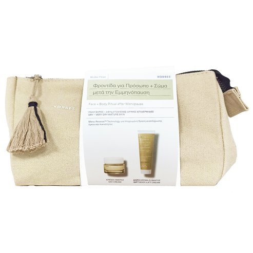 Korres PROMO PACK White Pine Day Cream Dry Mature Skin 40ml & Подарък Body-Lift Cream 125ml & Тоалетна чанта