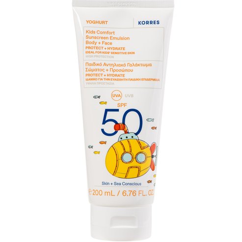 Korres Yoghurt Kids Comfort Sunscreen Emulsion for Face & Body Spf50, 200ml