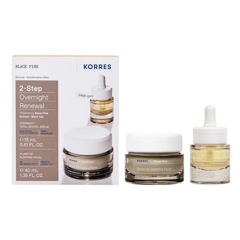 Korres Promo Black Pine Plump-Up Sleeping Facial 40ml & Подарък Overnight Total Revival Serum 15ml